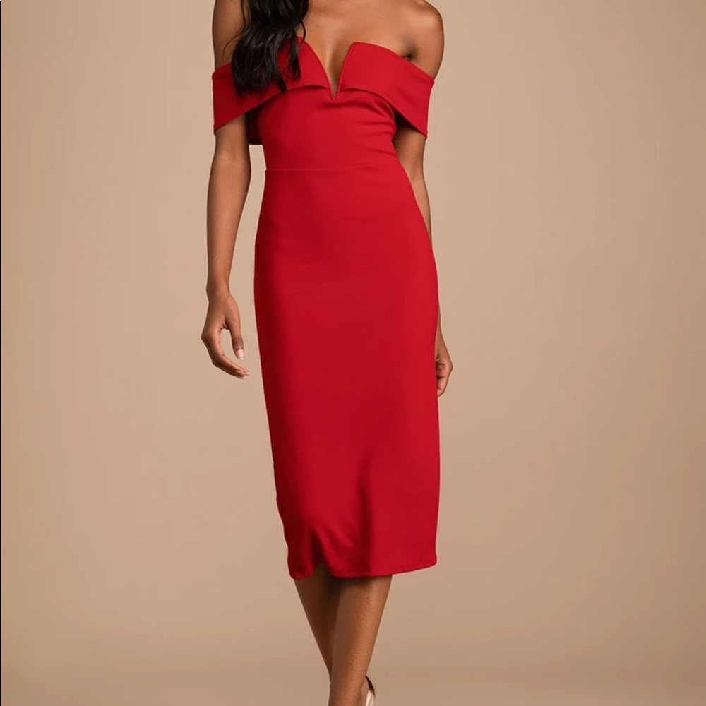 Lulus off the shoulder red dress